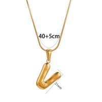 304 Stainless Steel 18K Gold Plated Classic Style Letter Necklace sku image 22