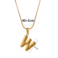 304 Stainless Steel 18K Gold Plated Classic Style Letter Necklace sku image 23
