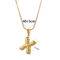 304 Stainless Steel 18K Gold Plated Classic Style Letter Necklace sku image 24