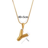 304 Stainless Steel 18K Gold Plated Classic Style Letter Necklace sku image 25