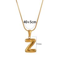 304 Stainless Steel 18K Gold Plated Classic Style Letter Necklace sku image 26