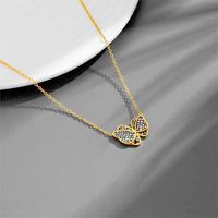 304 Stainless Steel 18K Gold Plated Lady Butterfly Pendant Necklace main image 3