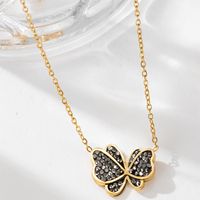 304 Stainless Steel 18K Gold Plated Lady Butterfly Pendant Necklace main image 6