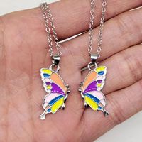 Cute Sweet Butterfly Alloy Enamel Plating Silver Plated Women's Pendant Necklace main image 4