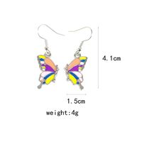 1 Pair IG Style Casual Artistic Butterfly Enamel Alloy Silver Plated Drop Earrings main image 2