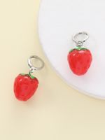 1 Pair Cute Strawberry Resin Drop Earrings sku image 1