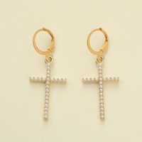 1 Pair Elegant Simple Style Cross Heart Shape Flower Alloy Drop Earrings main image 6