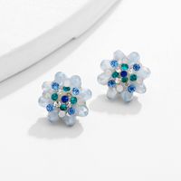 1 Paire Style Simple Style Classique Bloc De Couleur Placage Incruster Alliage Strass Zircon Boucles D'Oreilles main image 3