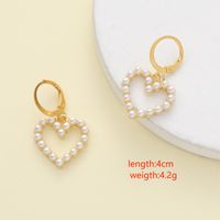 1 Pair Elegant Simple Style Cross Heart Shape Flower Alloy Drop Earrings main image 2