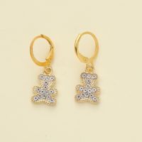 1 Pair Elegant Shiny Star Owl Alloy Zircon Drop Earrings sku image 5