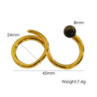 Edelstahl 304 14 Karat Vergoldet Einfacher Stil Inlay Geometrisch Künstliche Perlen Naturstein Achat Offener Ring sku image 2