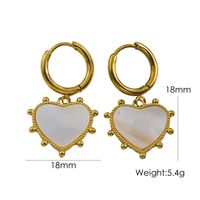 1 Pair IG Style Y2K Simple Style Round Star Heart Shape Inlay 304 Stainless Steel Pearl Shell 14K Gold Plated Drop Earrings main image 3