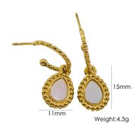 1 Pair IG Style Y2K Simple Style Round Star Heart Shape Inlay 304 Stainless Steel Pearl Shell 14K Gold Plated Drop Earrings sku image 3