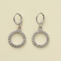 1 Pair Elegant Shiny Heart Shape Pearl Alloy Zircon Drop Earrings main image 5