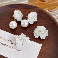 1 Pair Elegant Glam Luxurious Flower Resin Drop Earrings Ear Studs main image 9