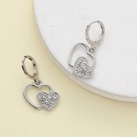 1 Pair Elegant Shiny Heart Shape Pearl Alloy Zircon Drop Earrings main image 8