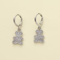 1 Pair Elegant Shiny Heart Shape Pearl Alloy Zircon Drop Earrings sku image 5