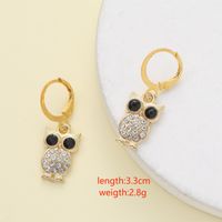 1 Pair Elegant Shiny Star Owl Alloy Zircon Drop Earrings main image 2
