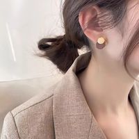1 Pair Casual Elegant Sweet Round Enamel Copper 18K Gold Plated Ear Studs main image 5
