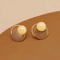1 Pair Casual Elegant Sweet Round Enamel Copper 18K Gold Plated Ear Studs main image 6