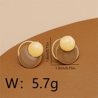 1 Pair Casual Elegant Sweet Round Enamel Copper 18K Gold Plated Ear Studs sku image 1