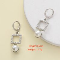 1 Pair Elegant Shiny Heart Shape Pearl Alloy Zircon Drop Earrings main image 2