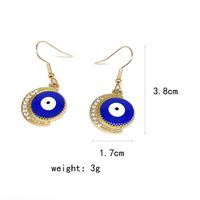 1 Pair IG Style Shiny Moon Eye Enamel Inlay Alloy Rhinestones Gold Plated Silver Plated Drop Earrings main image 2
