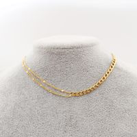 304 Stainless Steel Titanium Steel Gold Plated Simple Style Patchwork Twist Necklace main image 1