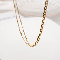 304 Stainless Steel Titanium Steel Gold Plated Simple Style Patchwork Twist Necklace main image 4