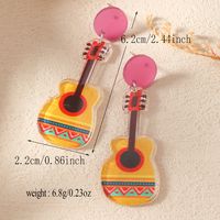 1 Pair Elegant Luxurious Musical Instrument Painted Plating Arylic Silver Plated Drop Earrings sku image 3