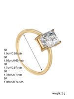 Wholesale Elegant Shiny Rectangle Copper Inlay 18K Gold Plated Rose Gold Plated Silver Plated Zircon Rings main image 2