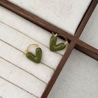 1 Pair Elegant Sweet Heart Shape Copper Plating Earrings sku image 4