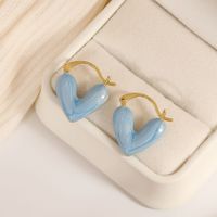 1 Pair Elegant Sweet Heart Shape Copper Plating Earrings sku image 3
