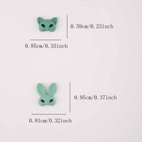 Cartoon Style Rabbit Fox Zinc Alloy Nail Decoration Accessories 60 Pieces Per Pack main image 2