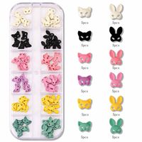 Cartoon Style Rabbit Fox Zinc Alloy Nail Decoration Accessories 60 Pieces Per Pack sku image 1