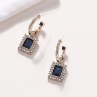 1 Pair IG Style Elegant Simple Style Square Inlay Copper Zircon 18K Gold Plated Drop Earrings main image 3