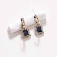 1 Pair IG Style Elegant Simple Style Square Inlay Copper Zircon 18K Gold Plated Drop Earrings main image 5