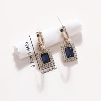 1 Pair IG Style Elegant Simple Style Square Inlay Copper Zircon 18K Gold Plated Drop Earrings sku image 1