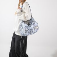 Women's Cloth Color Block Streetwear Sewing Thread Zipper Shoulder Bag main image 2