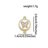 1 Pieza Cobre Circón Chapados en oro de 18k Mariposa Colgante sku image 1