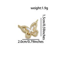 1 Pieza Cobre Circón Chapados en oro de 18k Mariposa Colgante sku image 4