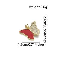 1 Pieza Cobre Circón Chapados en oro de 18k Mariposa Colgante sku image 5