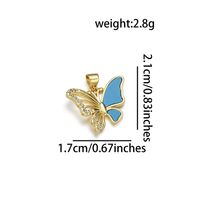1 Pieza Cobre Circón Chapados en oro de 18k Mariposa Colgante sku image 2