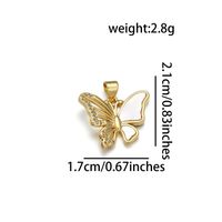 1 Pieza Cobre Circón Chapados en oro de 18k Mariposa Colgante sku image 4
