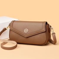 Women's Pu Leather Solid Color Classic Style Sewing Thread Metal Button Flip Cover Crossbody Bag main image 1