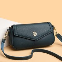 Women's Pu Leather Solid Color Classic Style Sewing Thread Metal Button Flip Cover Crossbody Bag main image 5