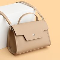 Women's Pu Leather Solid Color Classic Style Sewing Thread Flip Cover Handbag main image 5