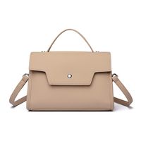 Women's Pu Leather Solid Color Classic Style Sewing Thread Flip Cover Handbag sku image 3