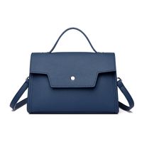 Women's Pu Leather Solid Color Classic Style Sewing Thread Flip Cover Handbag sku image 5