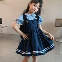 Princess Cute Embroidery 2 In 1 Big Bow Cotton Blend Girls Dresses main image 4